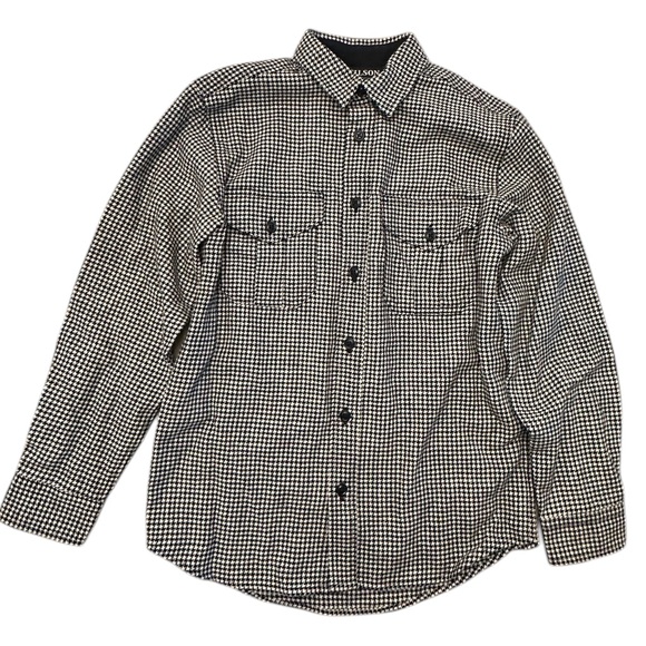 Filson Northwest 85% Wool Shirt Checkered Black Collared Button Up Mens S NWT - Picture 3 of 9